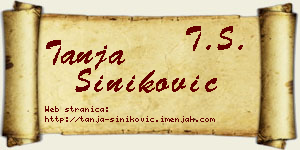 Tanja Šiniković vizit kartica